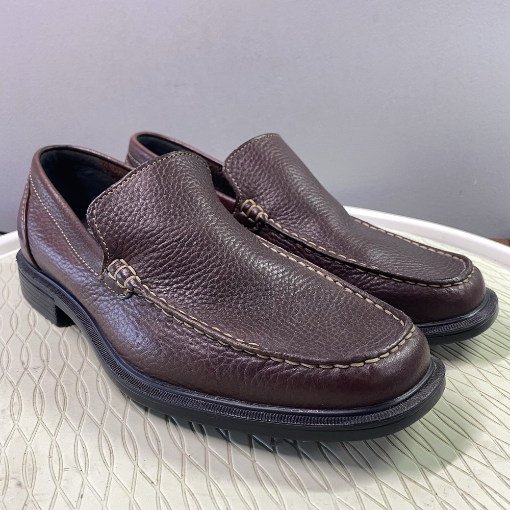Rockport Men's Dark brown Leather Loafers Slip-On Dress Shoes Sz. 8M EUC